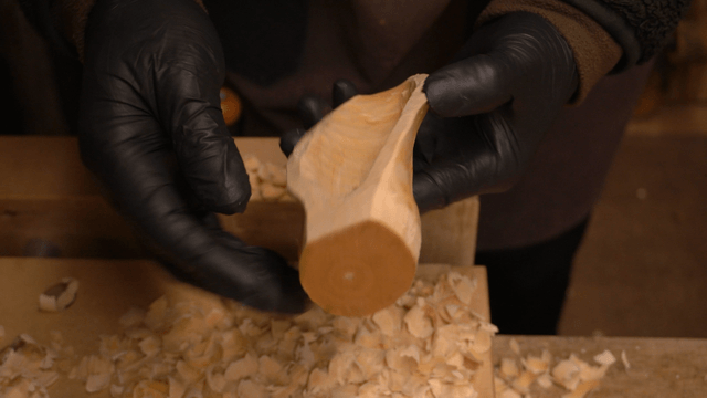 Handcrafted wooden piece carved with fine details