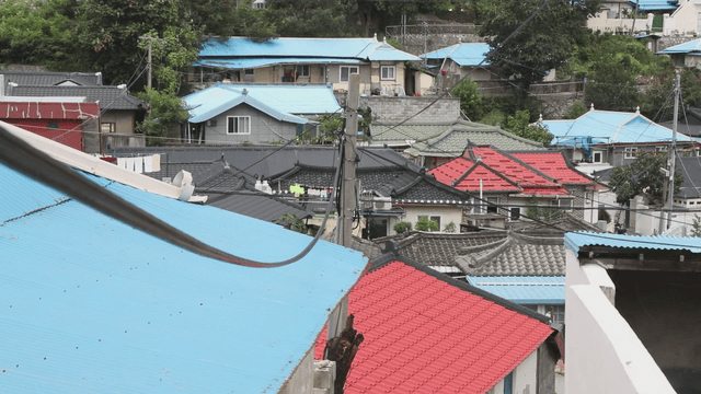 Colorful rooftops in a rural village