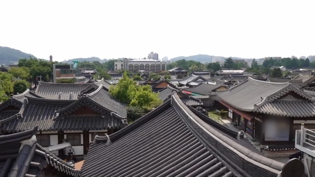 Traditional Korean houses in a village