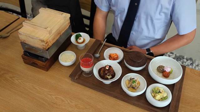 A variety of Korean dishes on a table