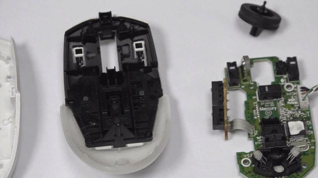 Arranged computer mouse components