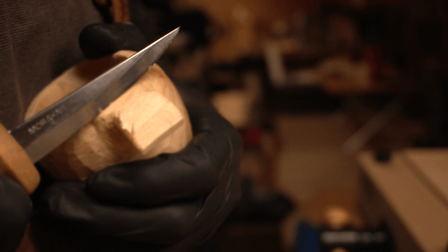 Carving wood with precision indoors