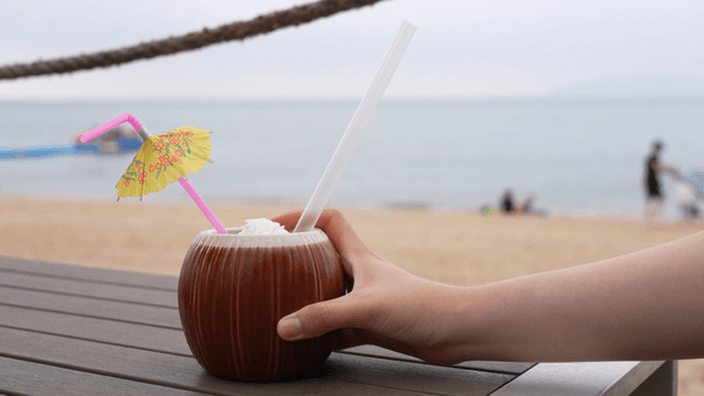 Tropical drink by the beach