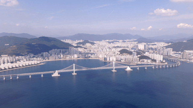 Vast cityscape with a prominent bridge