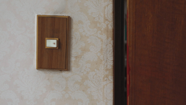 Light switch on a patterned wall