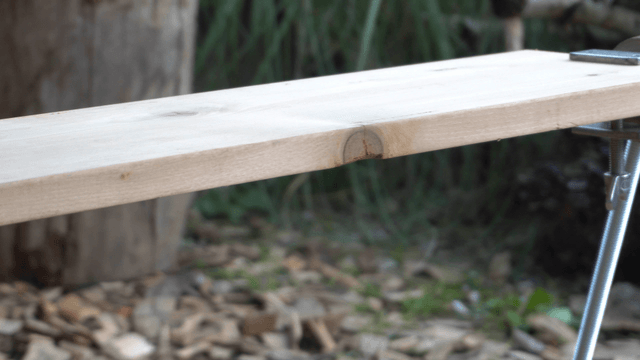 Handcrafted wooden bench joined with brackets