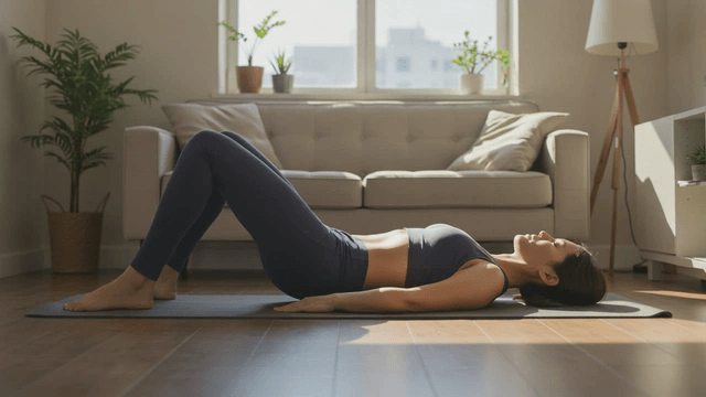 Woman exercising on a mat