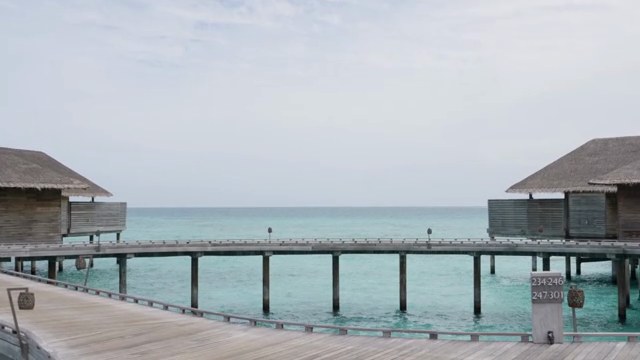 Overwater bungalows with a clear ocean view