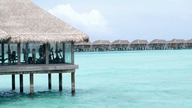 Overwater gym with ocean view