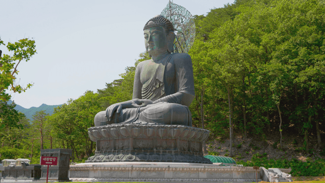 숲 속의 큰 불상
