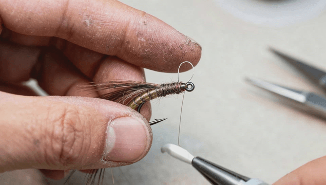 Hand crafting detailed fishing lure