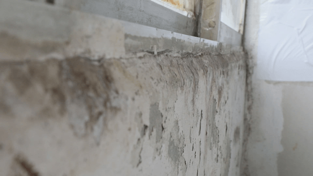 Close-up of a damaged wall surface