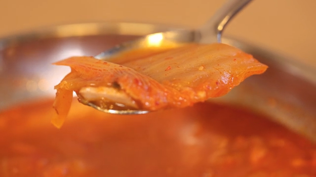 A spoonful of Kimchi jjigae