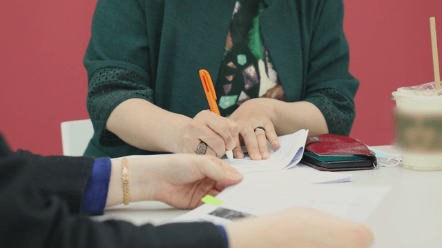 People working together at a table
