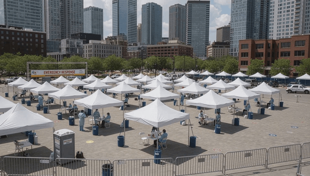 도시속 응급 대응 천막 야외 진료소