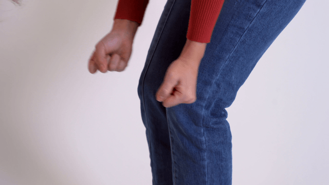 Person massaging a knee