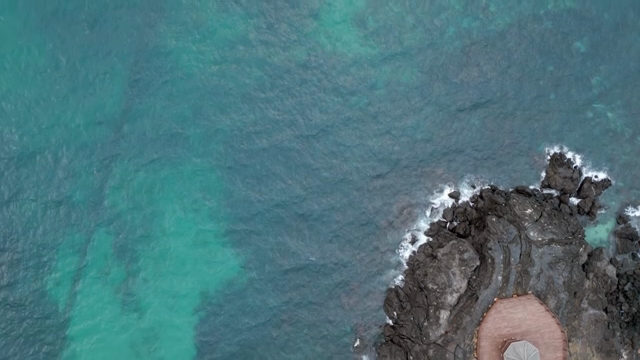 Rocky coastline with clear blue water
