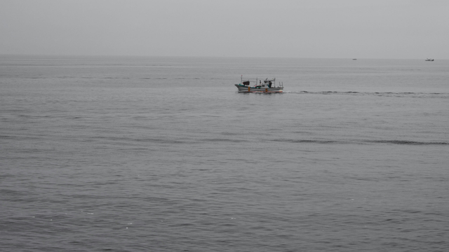 Fishing boat sailing on a calm sea