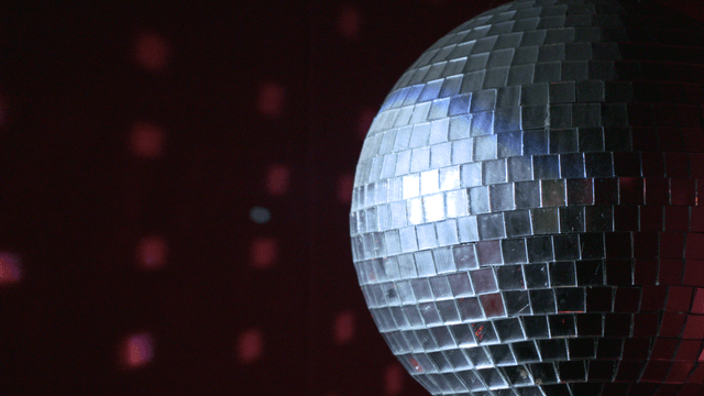 Disco ball reflecting light at various angles