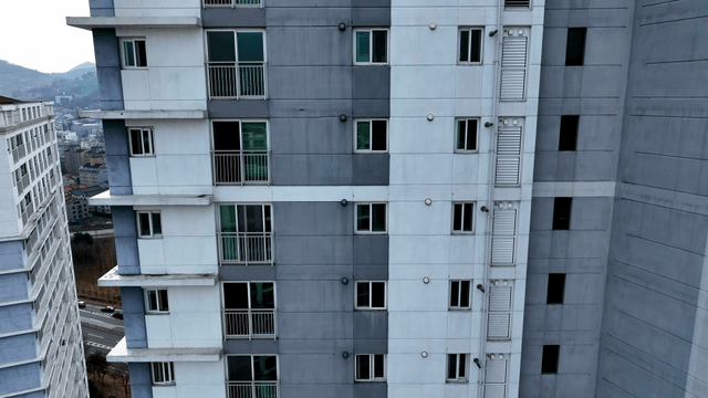 High-rise apartment buildings in the city