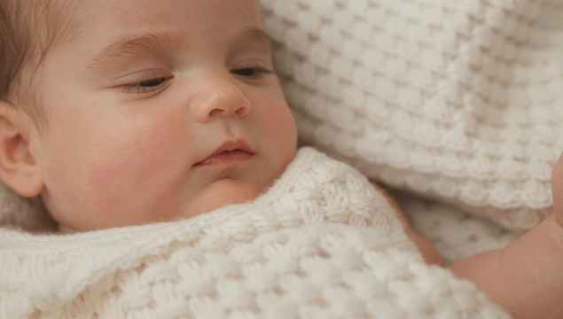 Baby holding an adult's finger