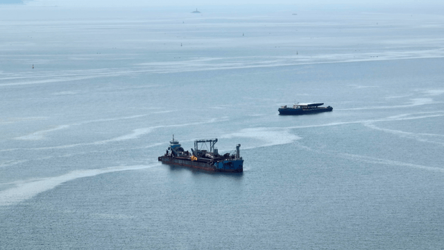 Two ships on a calm sea
