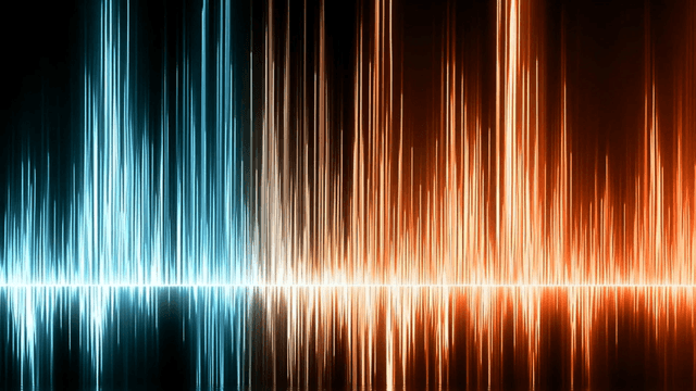 Colorful sound waves on dark background