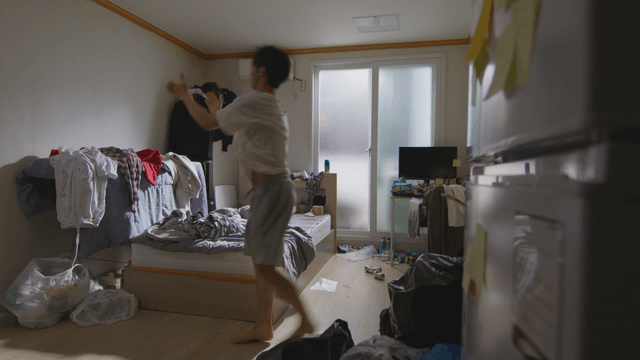 Man waking up and catching a bug