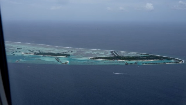 Aerial view of a tropical island