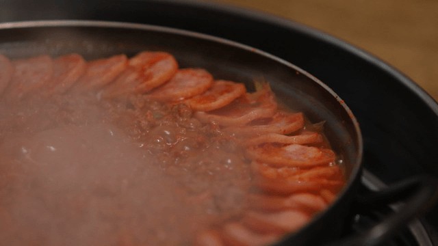 Budaejjigae simmering in a pot