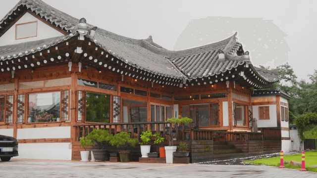 Traditional hanok-style wooden house