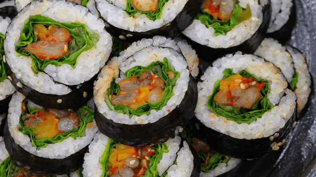 Gimbap filled with seasoned octopus