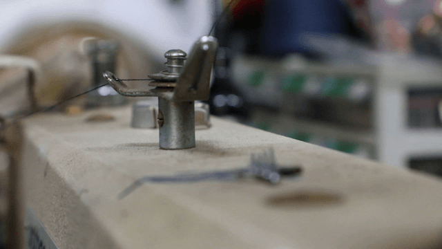 Close-up of a sewing machine
