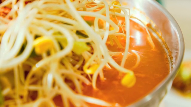 Korean bean sprout soup in a pot
