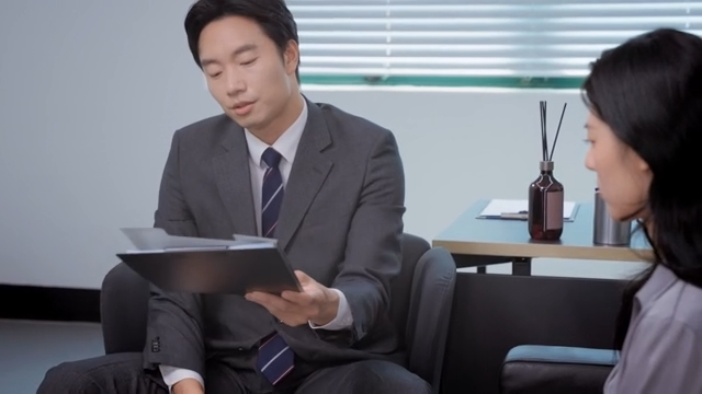 Office meeting with a focused discussion