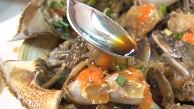 Freshly prepared Soy Sauce Marinated Crab