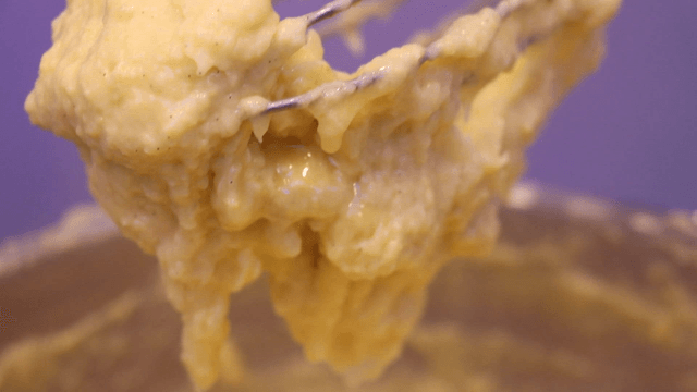 Dough stuck on a whisk