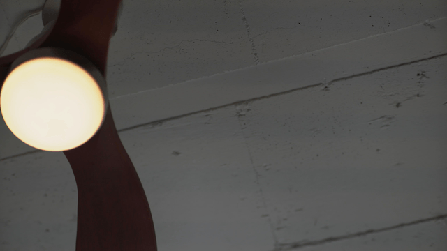 Ceiling fan rotating indoors