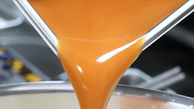 Phellinus linteus chicken broth transferred from tray to pot