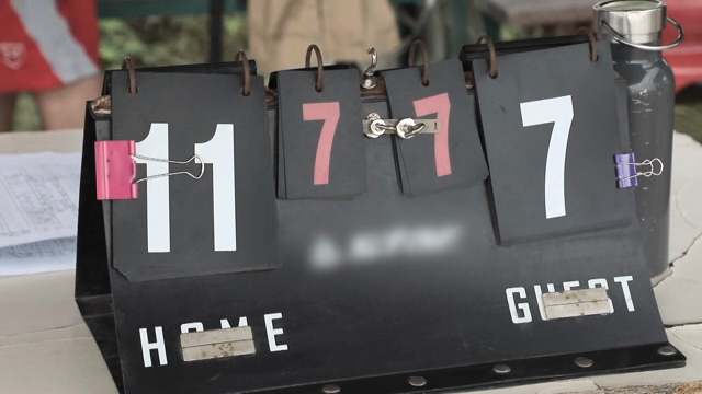 Scoreboard showing home and guest scores
