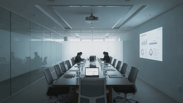 Business meeting in modern conference room