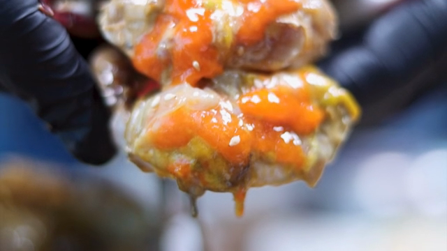 Freshly prepared Soy Sauce Marinated Crab