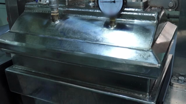 Pressure gauge on industrial equipment