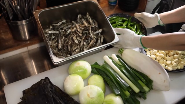 Ingredients for Korean soup preparation