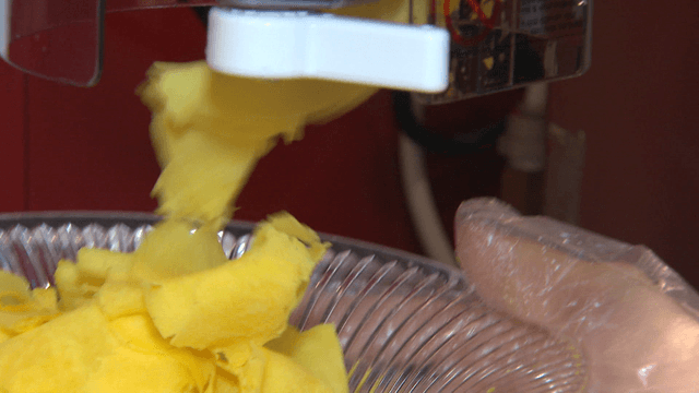 Bingsu prepared in a glass bowl