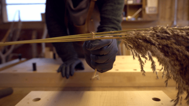 Craftsman working with natural materials