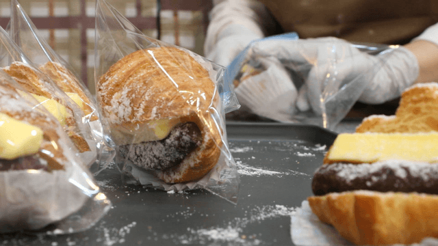 Pastries with butter and red bean filling