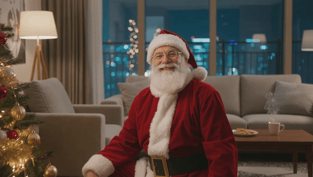 크리스마스 트리 아래 선물을 놓는 산