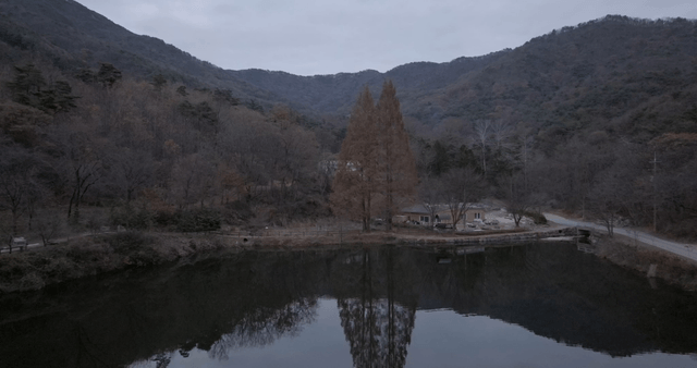 A serene lake surrounded by mountains