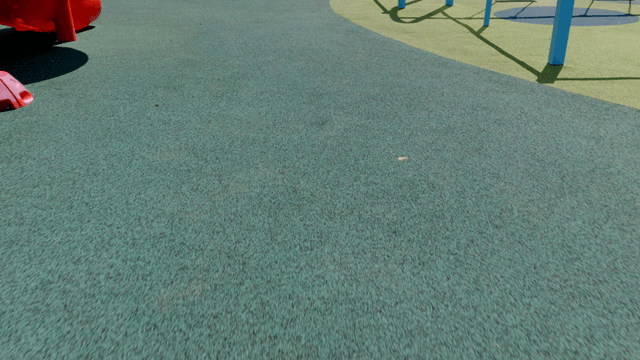 Colorful playground lit by sunlight